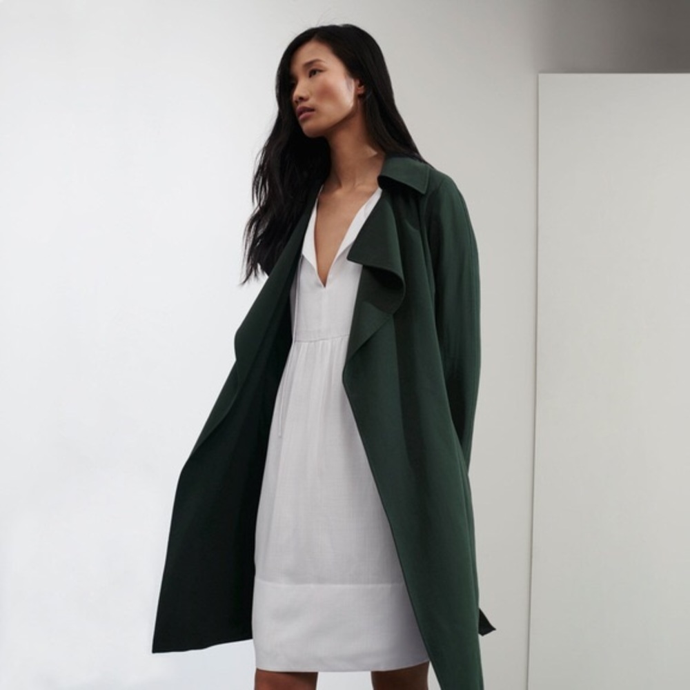 NWT Club Monaco Elila Trench Dark Eucalyptus Size Small (Olive Green)